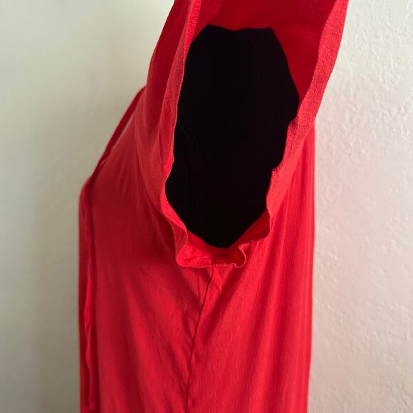 nwt Madewell Cherry Red Dress size S Lace Up V-neck Flutter Sleeves - Picture 8 of 15